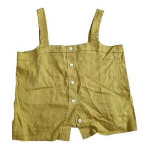 Everlane Mustard Button-Up The Linen Picnic Top 14